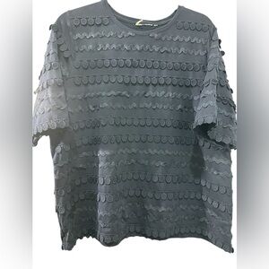 Chico’s Blue Textured Short Sleeve Top